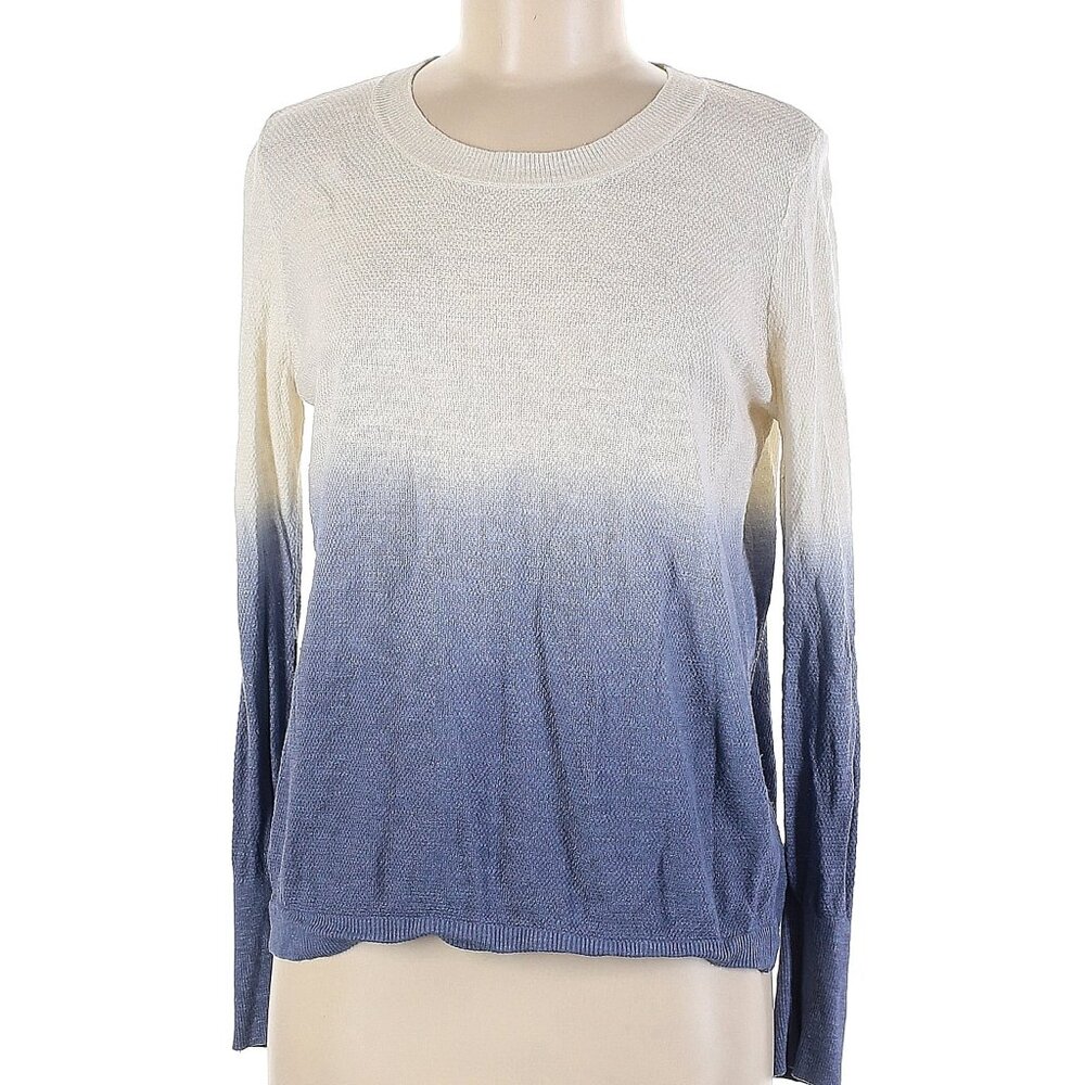 Banana Republic Cream to Blue Ombre Crewneck Sweater